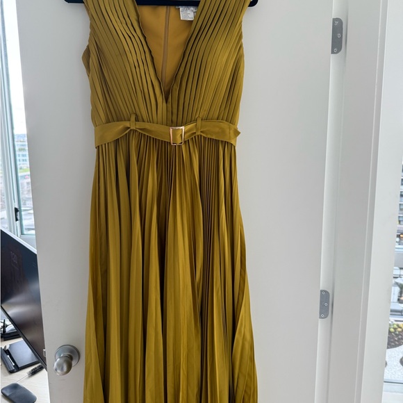 Mac Duggal Dresses & Skirts - Leena by Mac Duggal chartreuse pleated dress